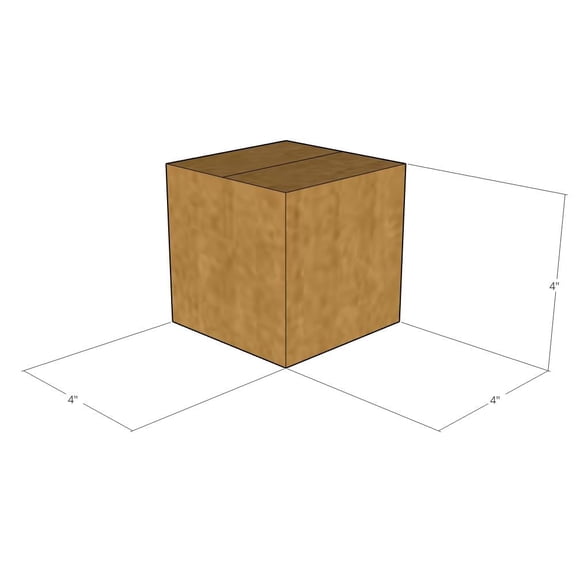 4x4x4 Kraft Brown Corrugated Shipping Boxes Multi-Depth, 32 ECT Single-Wall, Qty 200