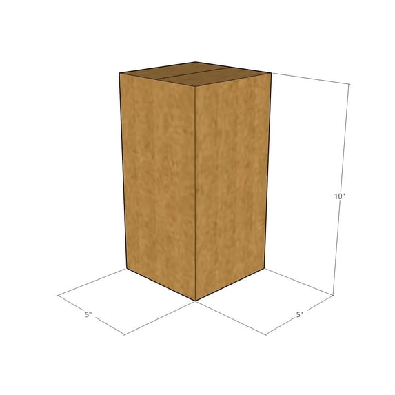 5x5x10 Kraft Brown Corrugated Shipping Boxes, 32 ECT Single-Wall, Qty 200
