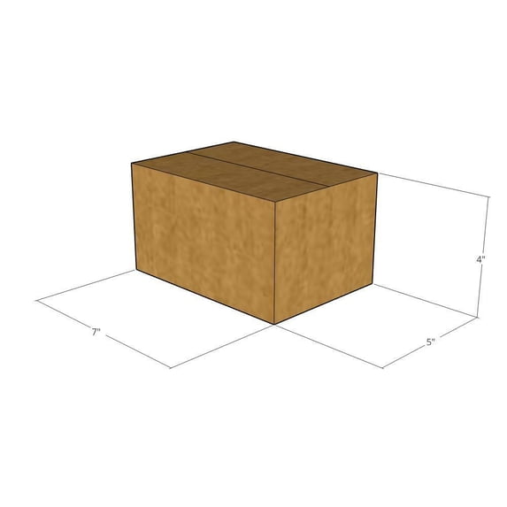 7x5x4 Kraft Brown Corrugated Shipping Boxes, 32 ECT Single-Wall, Qty 200