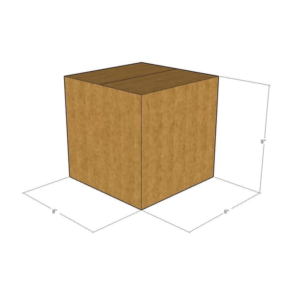 8x8x8 Kraft Brown Corrugated Shipping Boxes Multi-Depth, 48 ECT Double-Wall, Qty 200