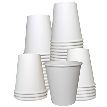 [200 PACK] 12oz White Paper Coffee Cups - Disposable Coffee Cups - Hot Drink, Tea, Coffee, Cappuccino, Hot Chocolate, Chai, Chai Latte by EcoQuality