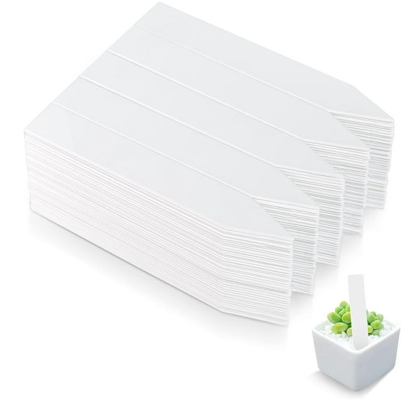 200 PCS 4 Inch Plastic Plant Labels Waterproof Plant Tags for Seedling,Vegetable Gardening Tags,Garden Markers Outdoor for Plants Name Sign, White