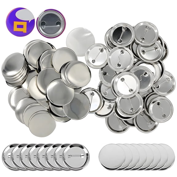 200 PCS Button Maker Supplies, 1.26 Inch Metal Buttons for Crafts Bulk, DIY Blank Button Making Supplies, Ideal for School Projects and Personalized Gifts