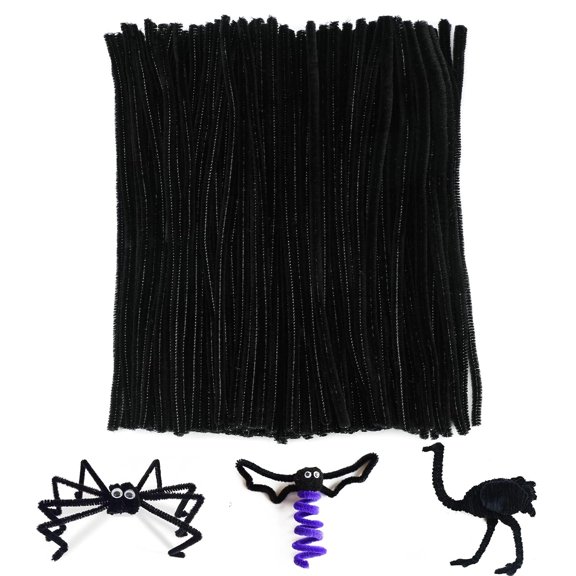 200 PCS Chenille Stem for Arts and Crafts, 6mm * 30cm Furry Wire Twist Tie in Assorted Colours