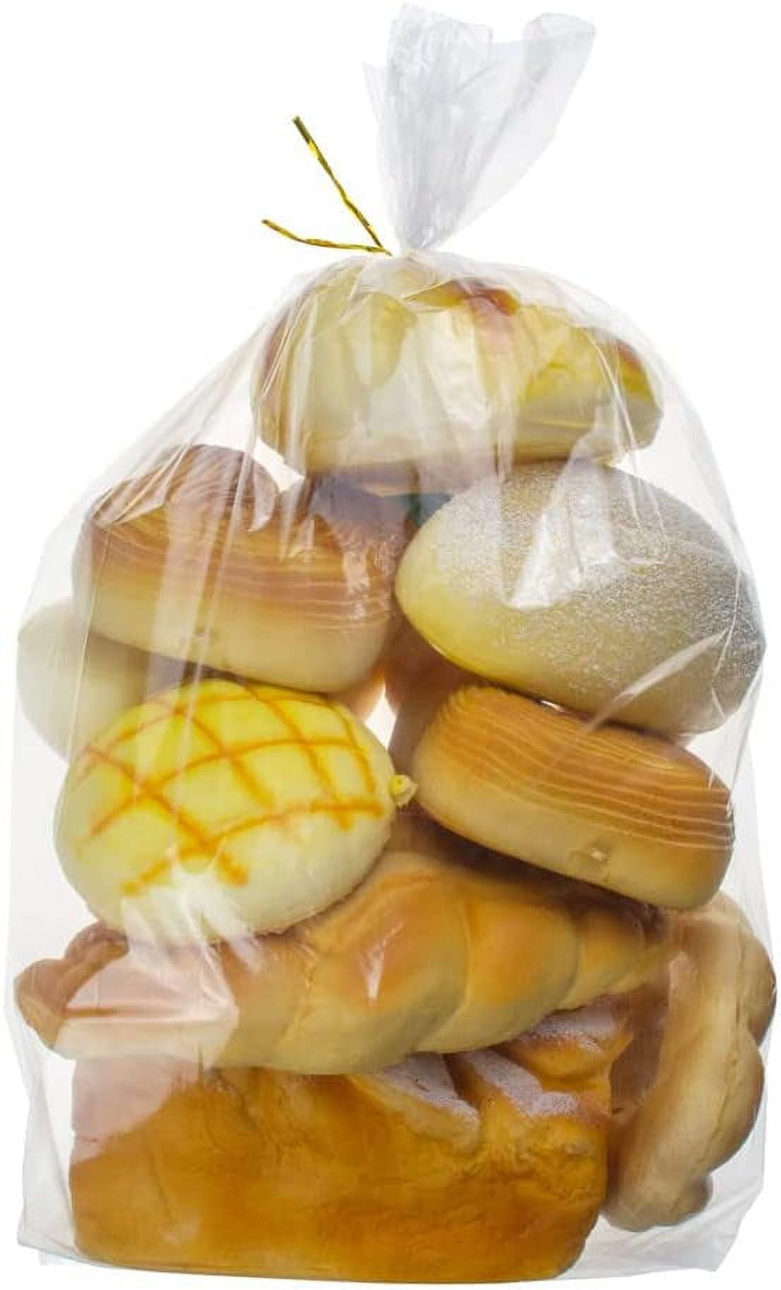 200 PCS Clear Large Bread Bags with Gold Ties, Bread Loaf Packing Bags Bulk Bread Bags Plastic Bread Bags for Homemade Bread & Bakery(5.9x3.15x12.6 Inch)
