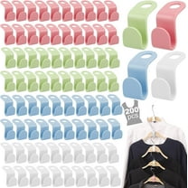 200 PCS Clothes Hanger Connector Hooks, 4 Colors Magic Heavy Duty Cascading Connection Hooks Space Saving Hanger Extenders Clips for Clothes for Organizer Closet