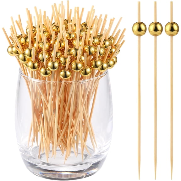 200 PCS Cocktail Picks, Fancy Toothpicks for Appetizers Bamboo Tooth Picks