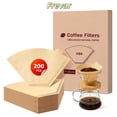 thumbnail image 1 of 200 PCS Coffee Filters #4, Disposable Cone Coffee Filters 8-12 Cup, Unbleached Natural Size 04 Paper Filters Compatible with Ninja, Pour Over and Drip Coffee Maker, 1 of 16