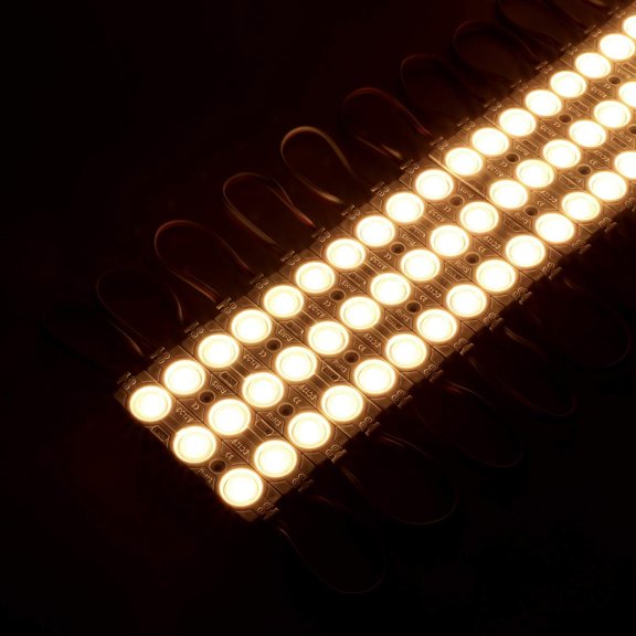 200 PCS DC12V White 6500K Injection 3 LED Module 1.32W Waterproof Decorative Back Light for Letter Sign Advertising Signs with Tape Adhesive Backside