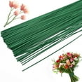 200 PCS Floral Stem Wire Flower Arrangements and DIY Crafts,Dark Green