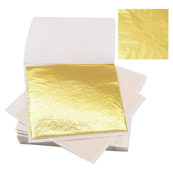 200 PCS Gold Sheets Gold Foil for Art Gilding Flakes Multipurpose Gold Leaves Flakes Gold Flakes 8.5 X 8