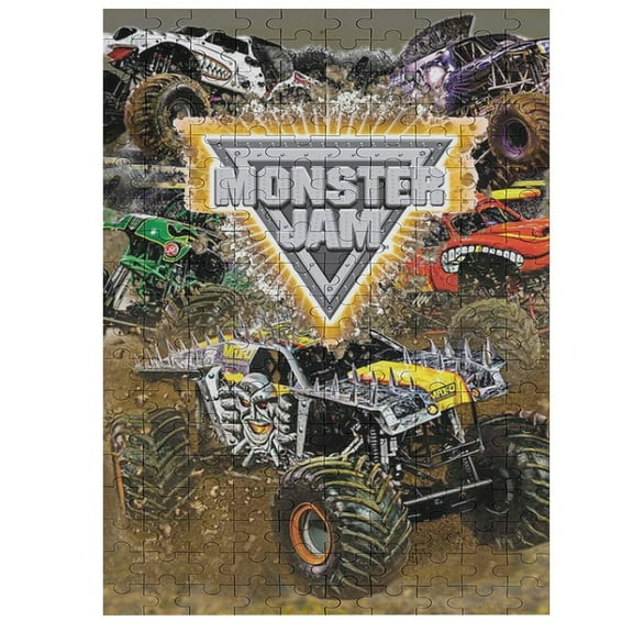 200 PCS Jigsaw Puzzle Monster Truck Jam Wooden Puzzle Challenging Game Fun Artwork For Family Friends Gifts