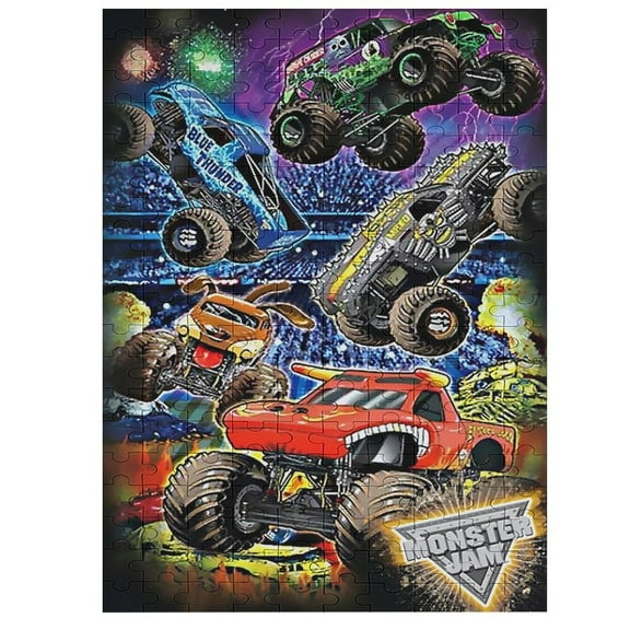 200 PCS Jigsaw Puzzle Monster Truck Jam Wooden Puzzle Challenging Game Fun Artwork For Family Friends Gifts