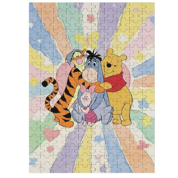 200 PCS Jigsaw Puzzle Winnie The Pooh Wooden Puzzle Challenging Game Fun Artwork For Family Friends Gifts