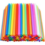 200 PCS Jumbo Smoothie Straws,Colorful Disposable Plastic Large Wide-mouthed Milkshake Straw 0.43" Diameter and 8.5" long 8 colors mixed