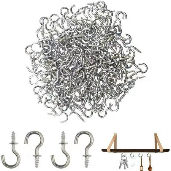 200 PCS Mini Ceiling Screw Hooks for Hanging 1/2 Inch Cup Hooks Screw Plants Mug Arts Decorations
