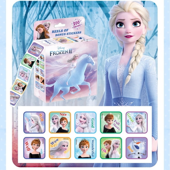 200 PCS Snow Princess Stickers Teachers Reward Stickers for Classroom 8 Patterns Style Incentive Stickers Behavior Chart Stickers (1" Each)