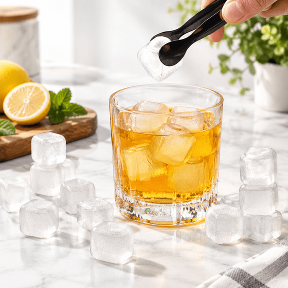 200 Pack 1" Square Reusable Plastic Ice Cubes for Chilling Drinks and Beverages