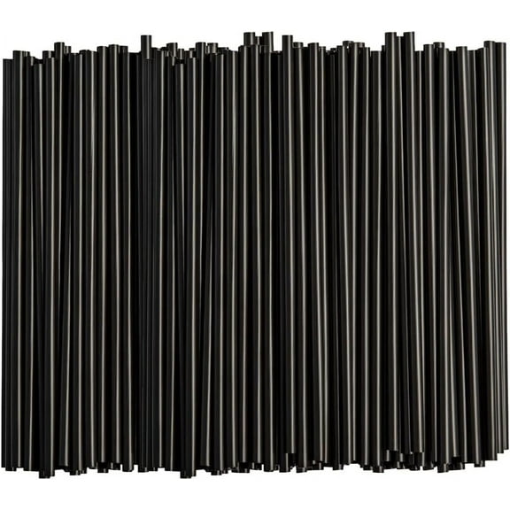 [200 Pack] 10.5" High Long Plastic Straws, Disposable Drinking Straws - Black