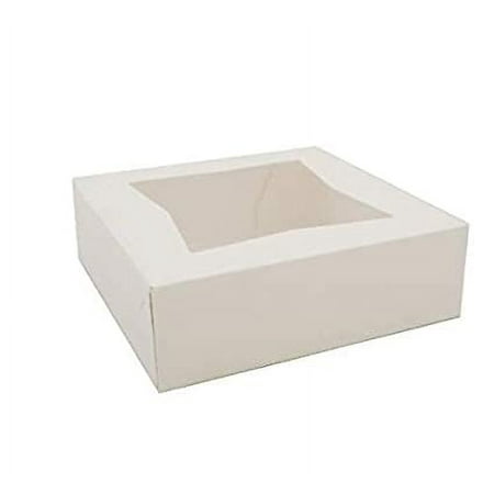 "(200-Pack) 10"" x 10"" x 2 1/2"" White Square Pie/Pastry Bakery Box with Window"