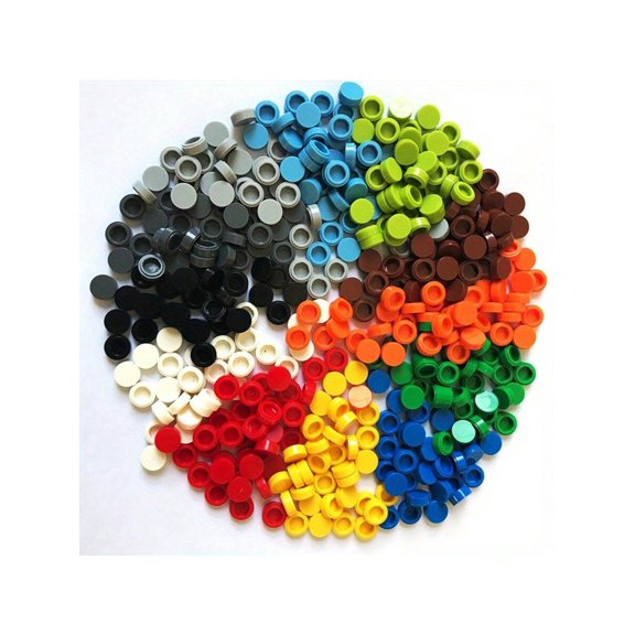 1x1 Round Specialty Bricks, 200 Pcs Colorful Loose Building Blocks for DIY Toys & Crafts, Compatible with Major Brands, Gift for Kids & Adults