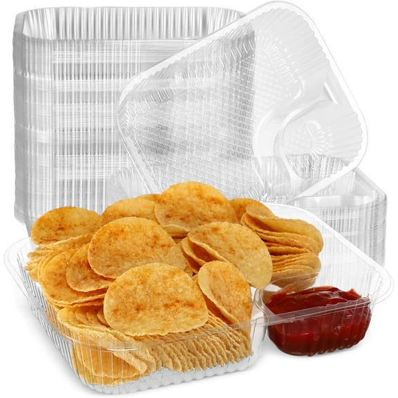 200 Pack 22 oz 6 x 8 Inch Plastic Nacho Trays Large Disposable for Movie Night Snack Concession Stand Supplies Serving Trays for Party Cheese Food Container