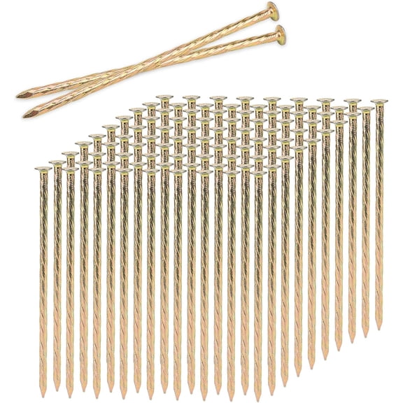 200 Pack 6 Inch Metal Galvanized Landscape Spikes, Spiral Edging Spikes for Weed Barrier, Timber