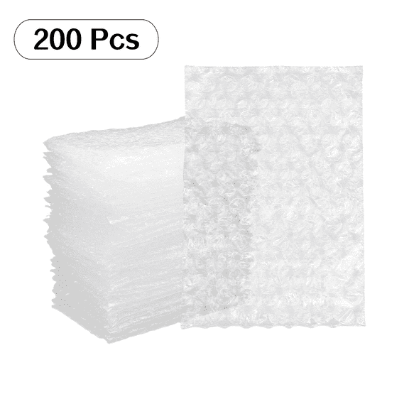 200-Pack 6"x4" Clear Thickened Bubble Wrap Pouches Bag for Moving, Shockproof Padded Pouches for Shipping & Storage - Durable Bubble Bags (Fits Electronics & Fragile Items)