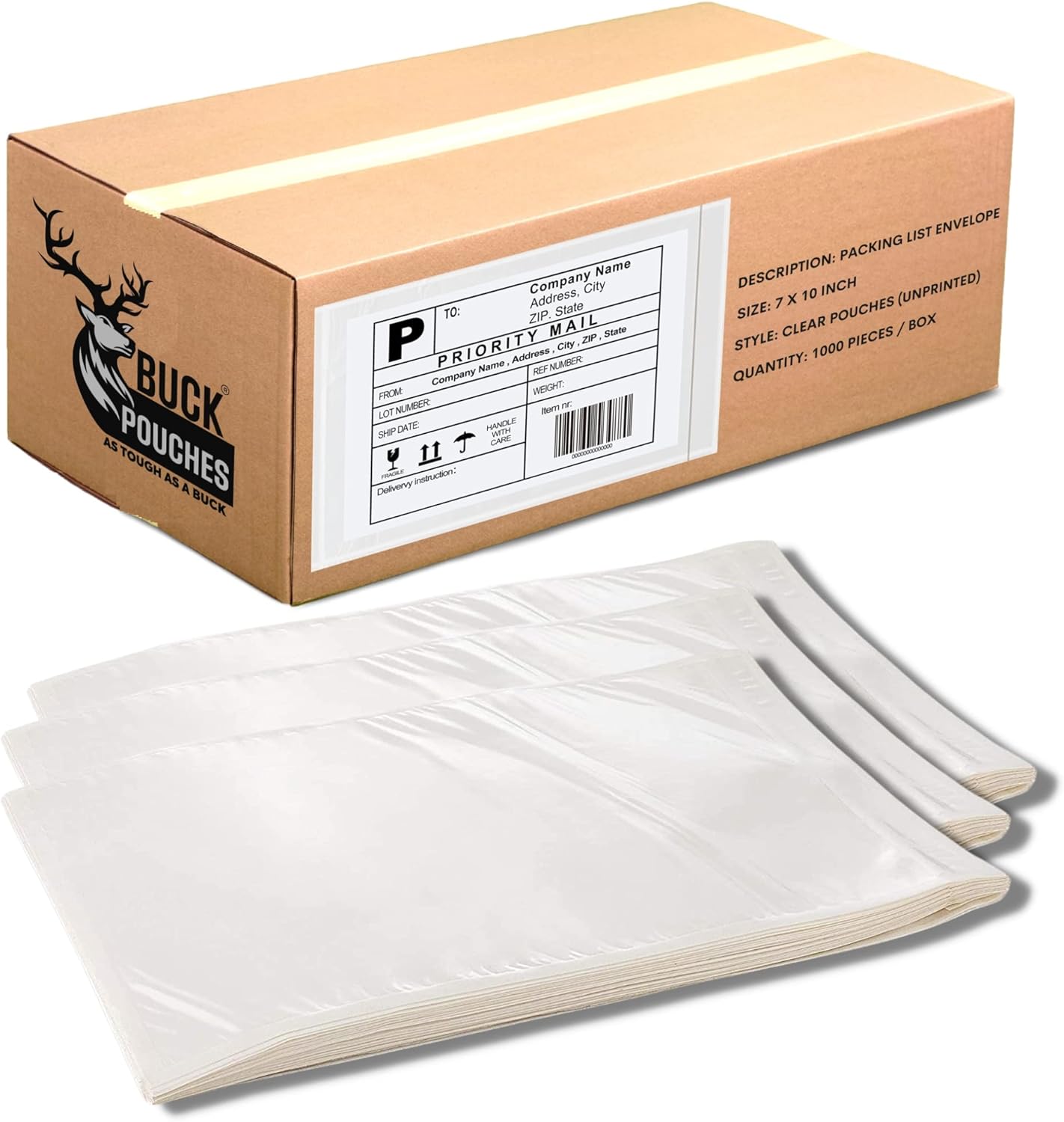 200 Pack 7 x10 Shipping Label Sleeves Packing Slip Envelope Pouches 