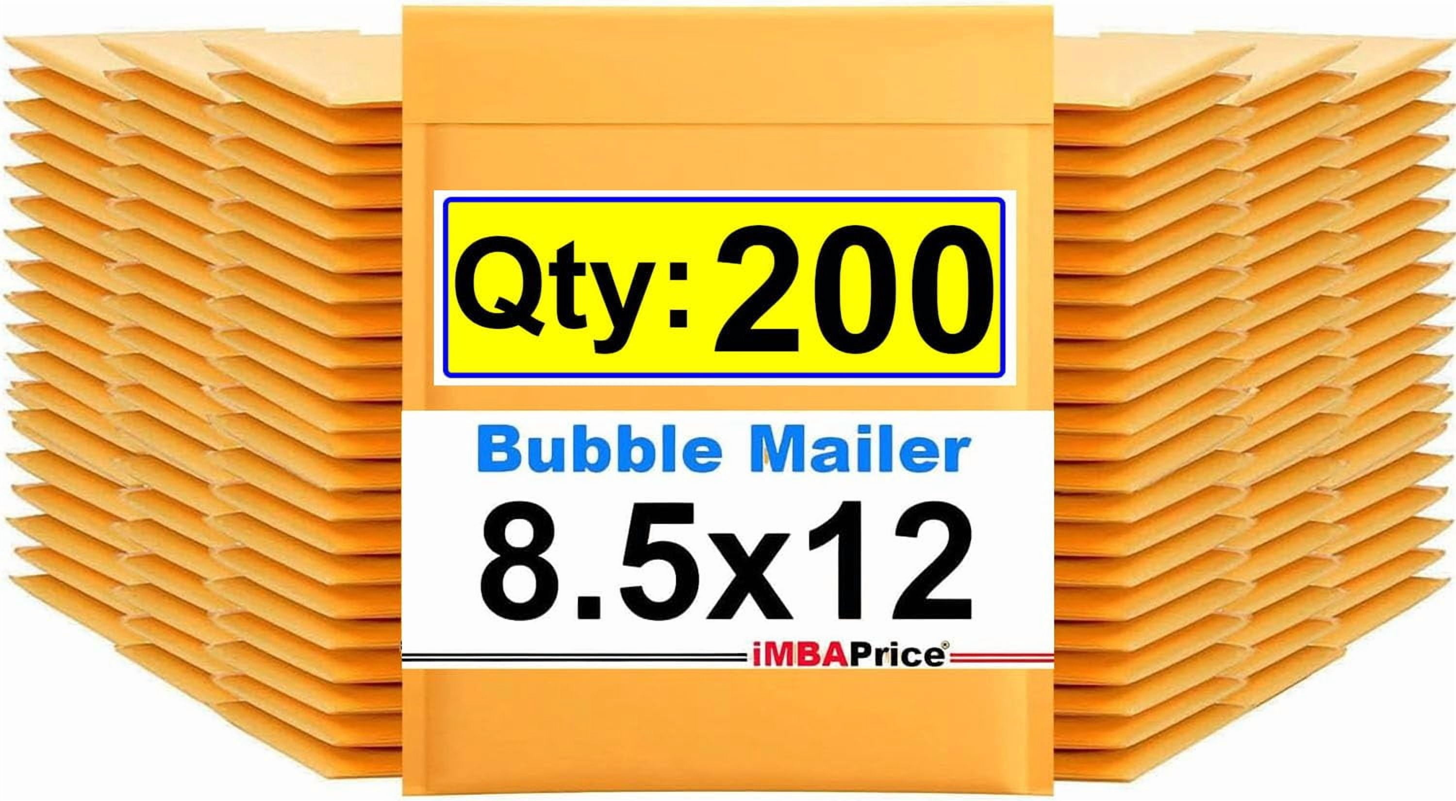 200-Pack 8.5x12 Inch Padded Mailers, Kraft Bubble Envelopes with Peel-and-Seal Closure for Documents Clothing, Yellow