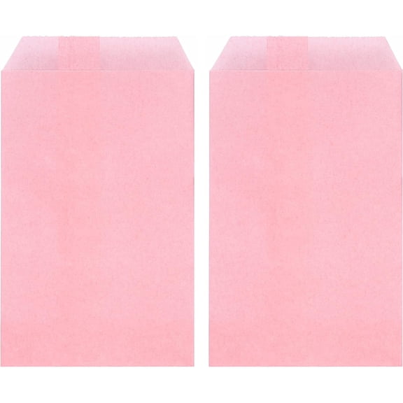 200 Pack Baby Pink Small Flat Greaseproof Paper Bags for Candies Dessert Party Favor Small Business 2 ¾x4 ¼ Inch