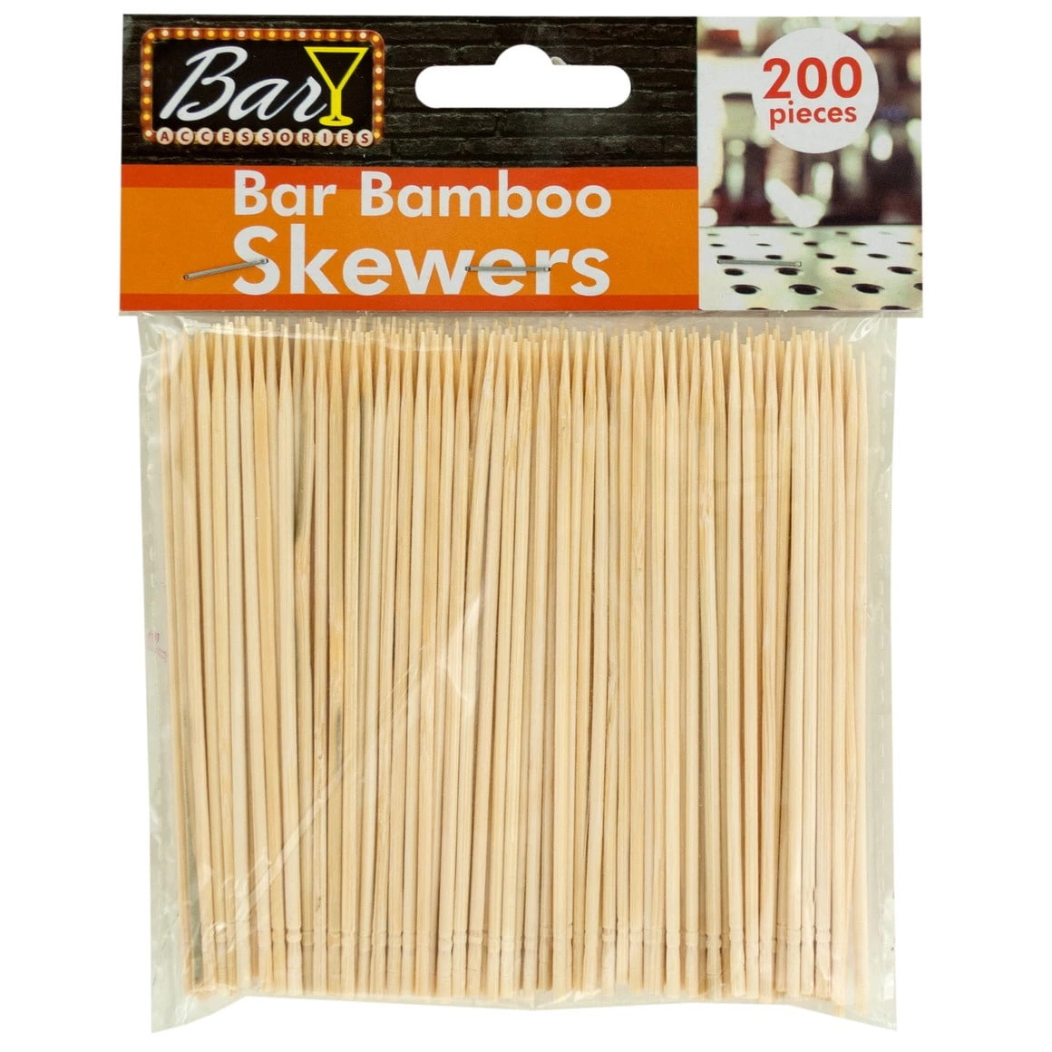 200 Pack Bar Bamboo Skewers Set for Cocktails, Appetizers and Party ...