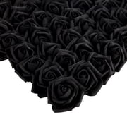 Bright Creations Stemless Artificial Roses - Black Artificial Flowers for Crafts - Soft Foam Roses for DIY Arrangements - 200 Count, 2 in Dia & 1.3 in H