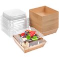 thumbnail image 1 of 200 Pack Brown Small Charcuterie Boxes With Clear Lids, 5 Inches Paper Bakery Boxes Dessert Boxes Disposable To Go Food Containers For Cookie, Cake Slice, Mini Cake, Chocolate Strawberry, 1 of 6