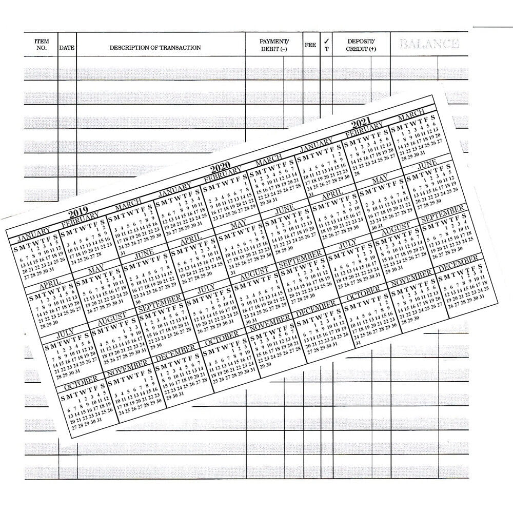 200 Pack CHECKBOOK TRANSACTION REGISTER RECORDS - Walmart.com