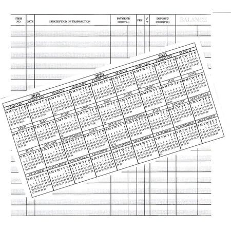 200 Pack CHECKBOOK TRANSACTION REGISTER RECORDS