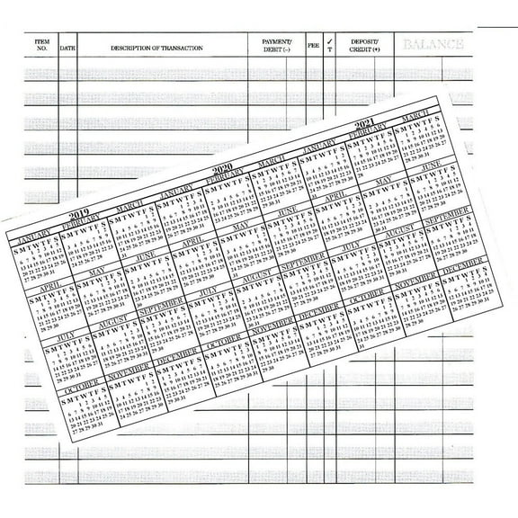 200 Pack CHECKBOOK TRANSACTION REGISTER RECORDS