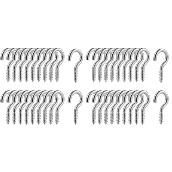 Toyandona Screw Hooks Heavy Duty Metal for Indoor Outdoor Hanging 2Pcs