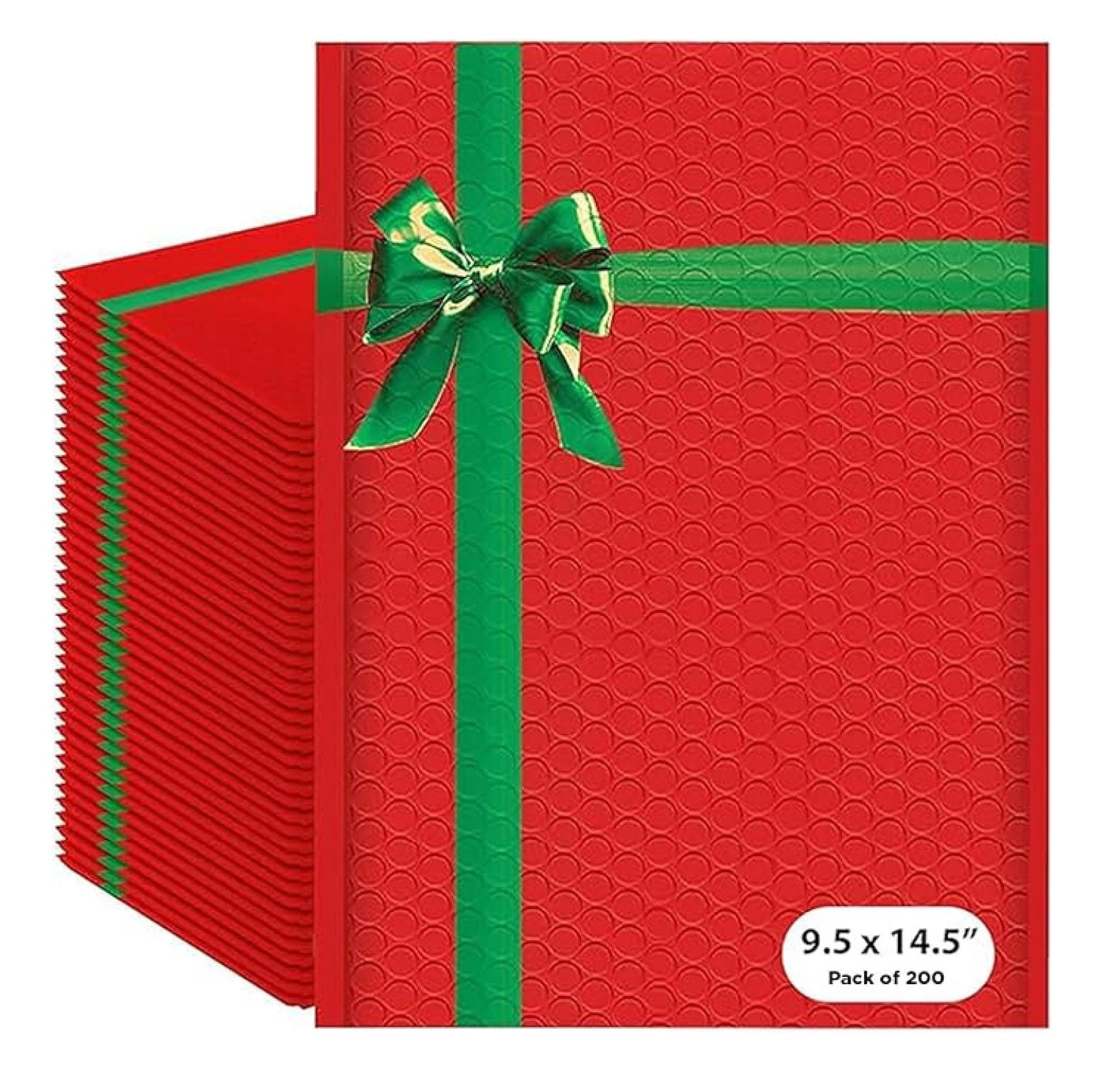 50 Christmas Poly Mailers - 10x13 Inch Holiday Shipping Bags With Self-Seal