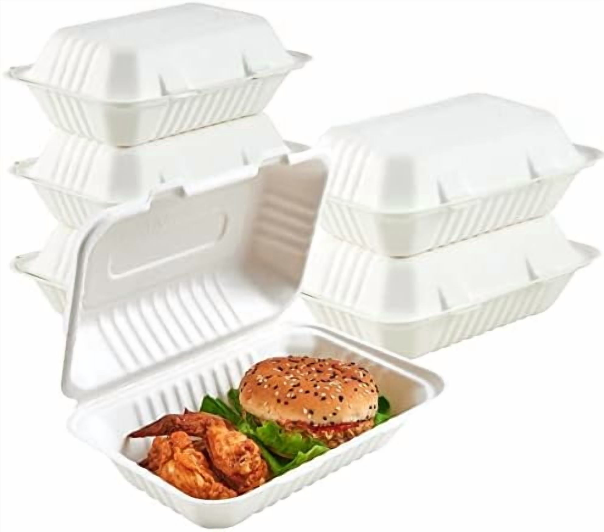 200 Pack Clamshell Take Out Food Containers, 100% Compostable ...