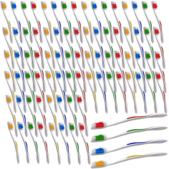 200 Pack Classic Standard Toothbrushes Medium Soft Toothbrush, Individually Packaged Disposable Travel Toothbrush Set for Adults or Kids