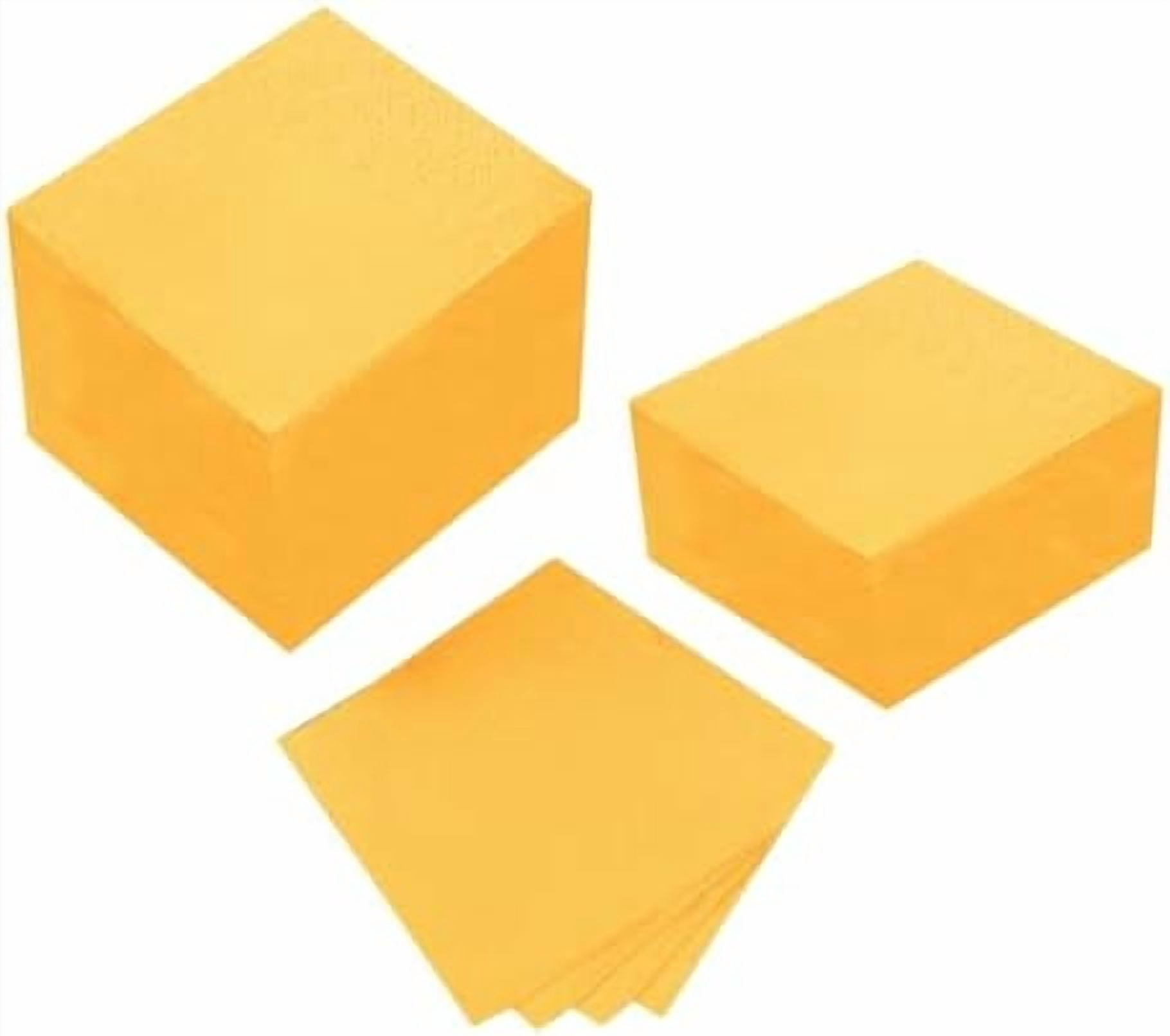 200 Pack Cocktail Napkin 2-Ply Dessert Napkins Folded 5 x 5 Inches Disposable Napkins for Dinner Wedding Birthday Party Bridal Anniversary Reception Event (200, Yellow)