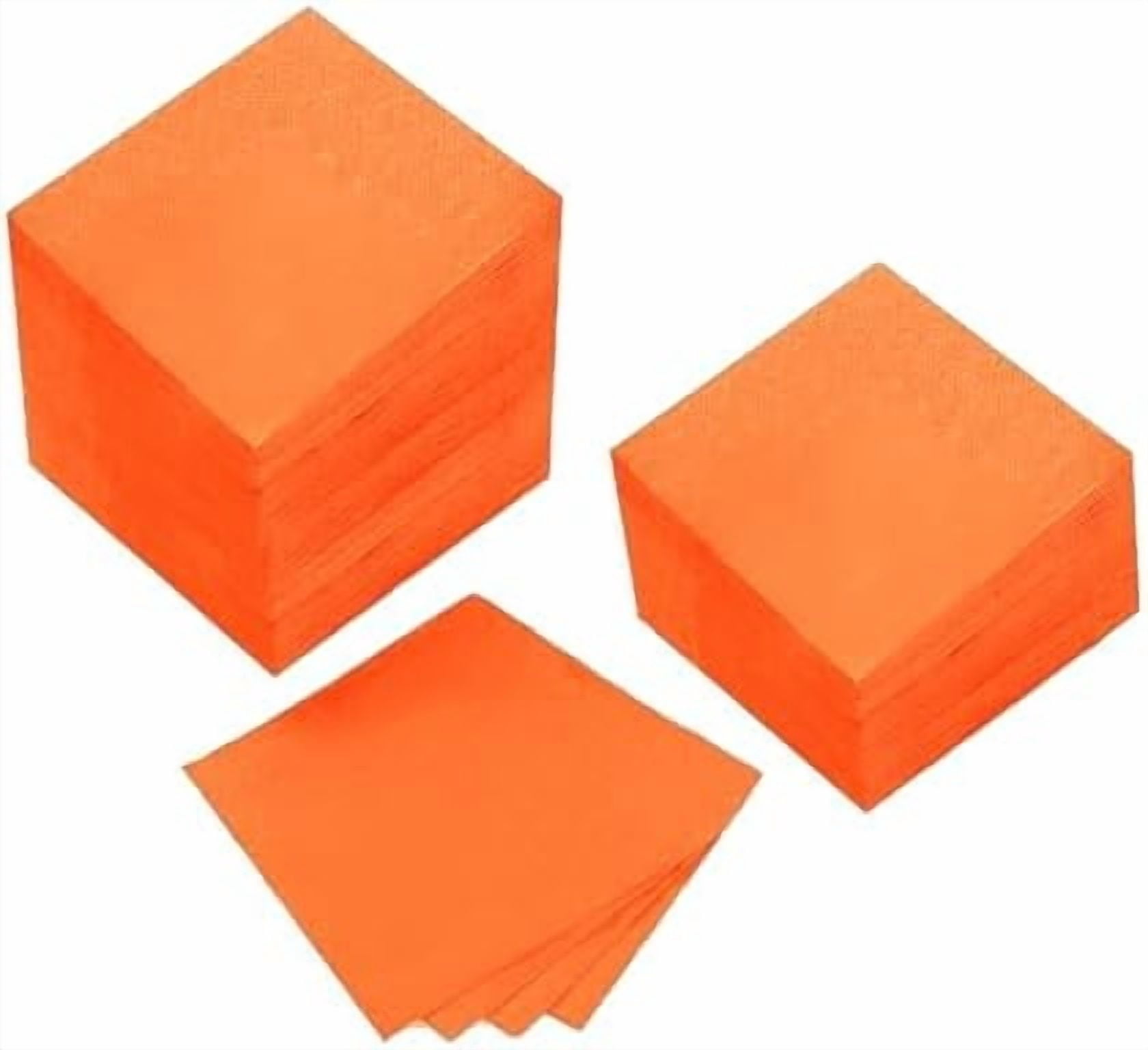 200 Pack Cocktail Napkin 2-Ply Dessert Napkins Folded 5 x 5 Inches Disposable Napkins for Dinner Wedding Birthday Party Bridal Anniversary Reception Event (200, Orange)