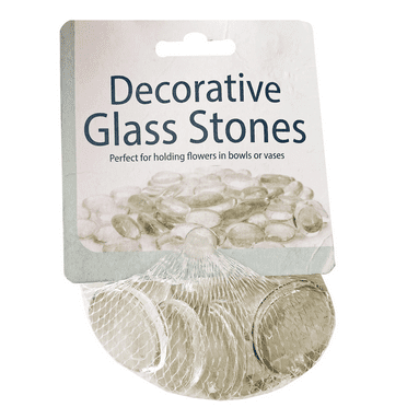 200 Pack Decorative Clear Glass Stones, Smooth, Gem Style Transparent Rocks with Mirror Like Finish for Enhancing Planters, Table Centerpieces, Flower Beds, Vases and More with Vibrant Color, Bulk