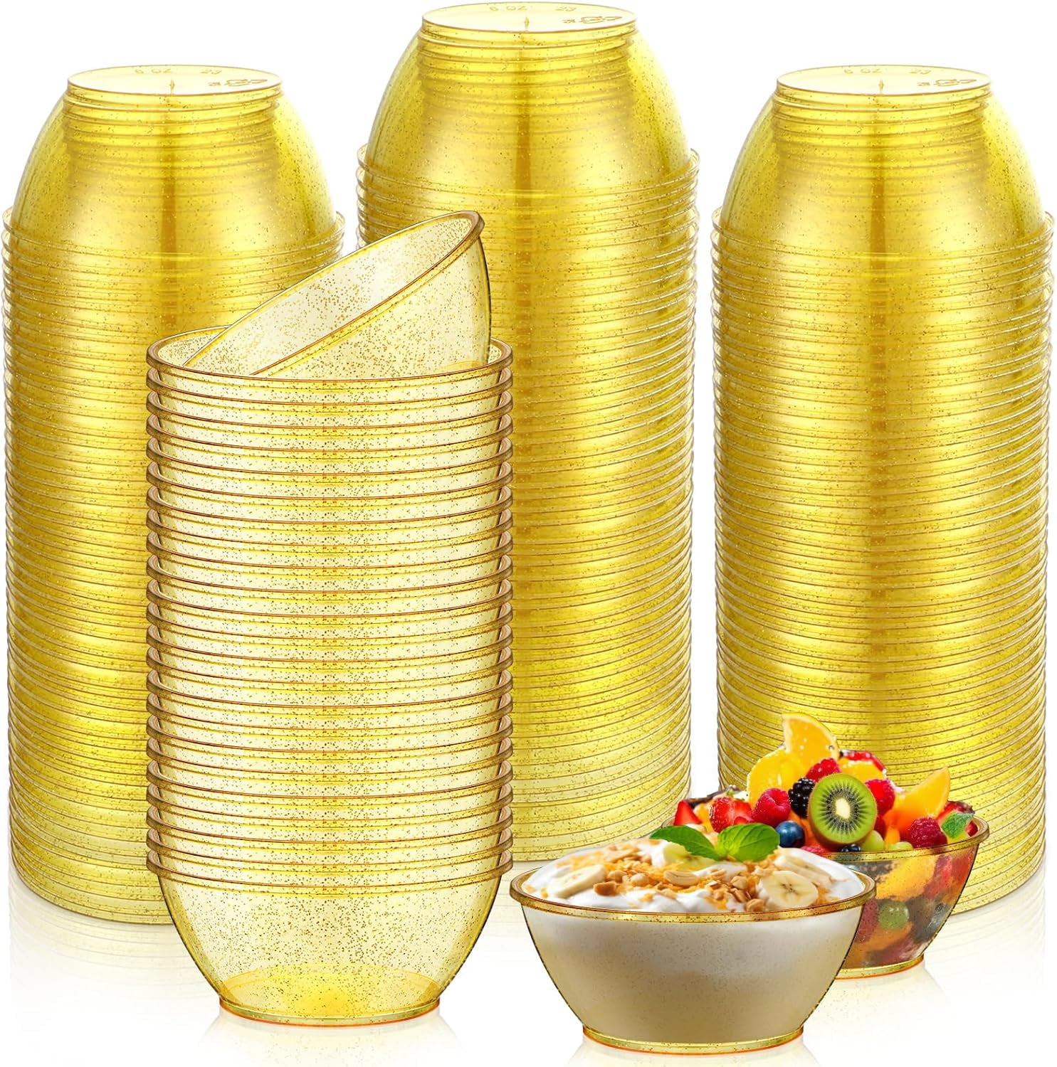 200 Pack Disposable Clear Plastic Bowls for Party Supplies 6oz Hard ...