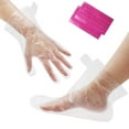 thumbnail image 1 of 200 Pack Disposable Gloves and Foot Film Covers,Moisturizing and Anti-Cracking Foot Protection Covers,Plastic Transparent Hand Film Soaking Shoes,Waterproof Pedicure Foot Covers (Clear), 1 of 7