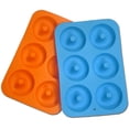 thumbnail image 1 of 200-Pack Donut Baking Pan of 100% Nonstick Silicone. BPA Free Mold Sheet Tray. Makes Perfect 3 Inch Donuts. FDA Approved Food Grade. Easy Clean, Dishwasher Microwave Safe(Orange & Blue), 1 of 6