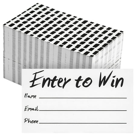 Juvale Raffle Tickets Entry Slips - 200-Pack, White, 3.5 x 2 in - Bulk Raffle Cards for Auctions & Fundraisers - Tickets for Events