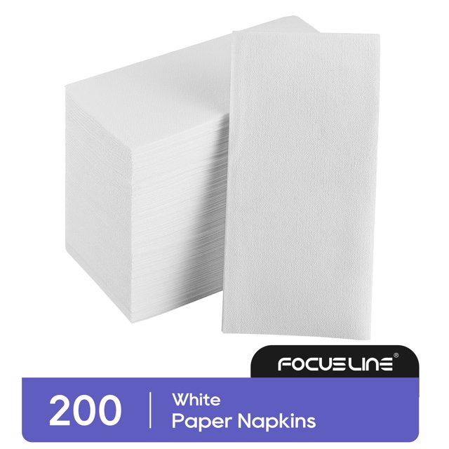 [200 Pack] FOCUSLINE Disposable Bathroom Paper Towels, Linen Feel Guest Towels, Paper Dinner