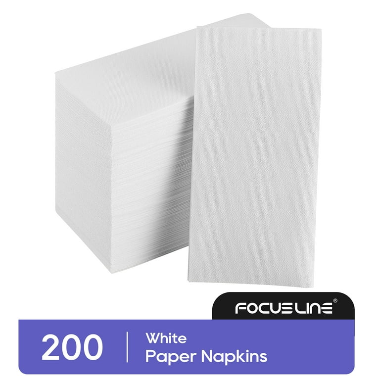 200 Pack] FOCUSLINE Disposable Bathroom Paper Towels, Linen Feel